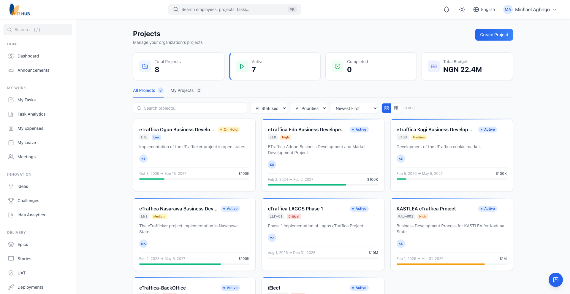EmuDee public portal showing branded invoice view accessible via secure link